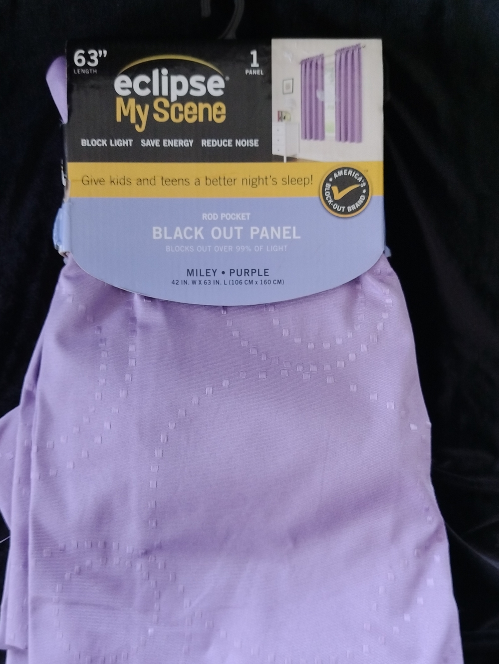 Eclipse "My Scene" blackout curtain panel in Purple,